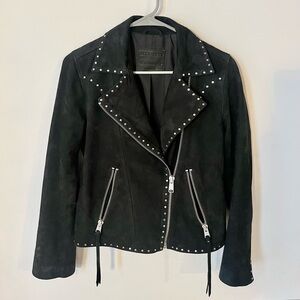 All Saints Dalby Western Biker Suede Jacket